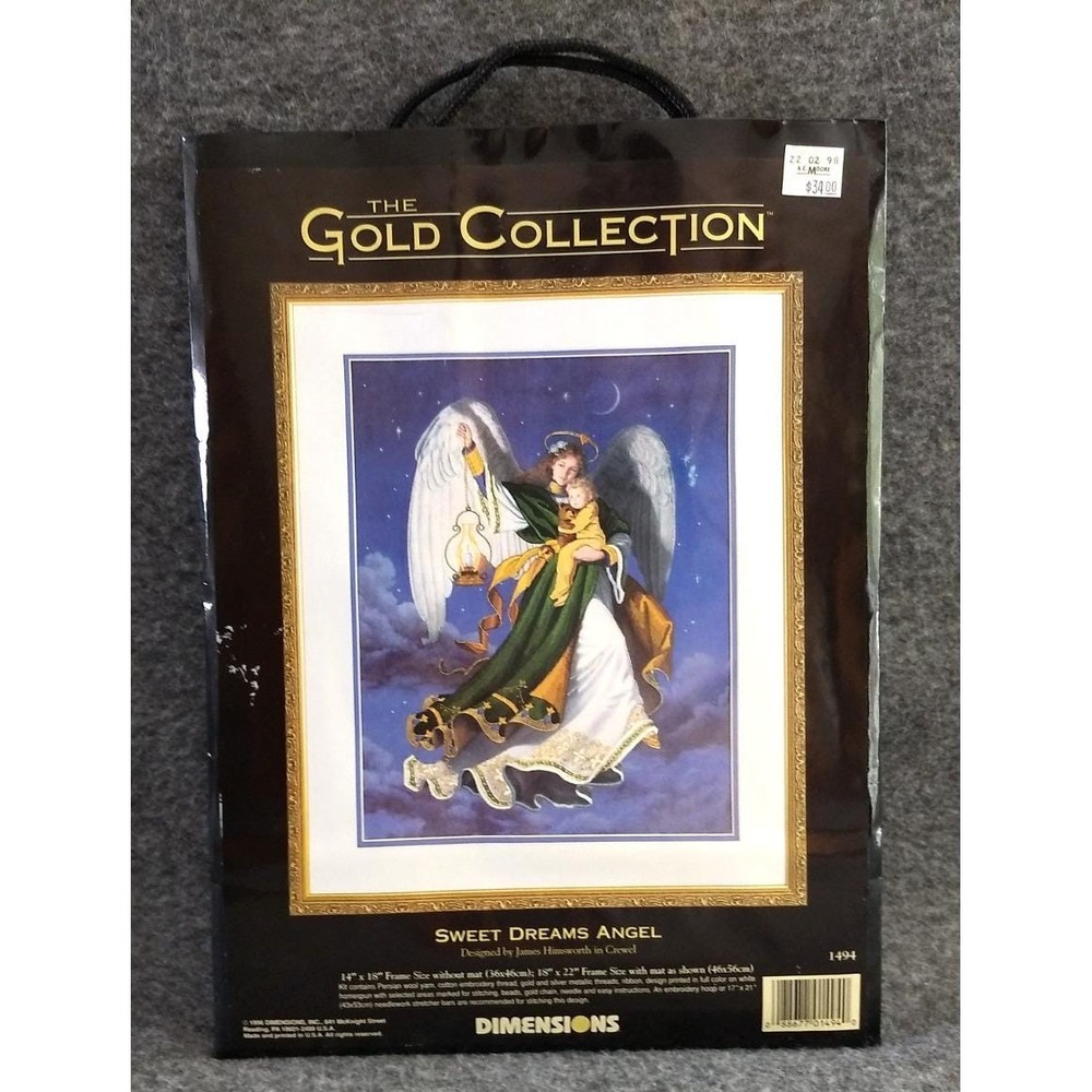 Dimensions Gold Collection Sweet Dreams Angel 1494 Crewel Kit NOS Sealed NEW